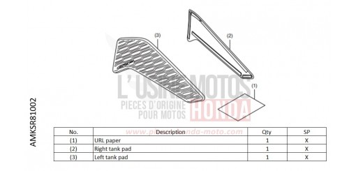KIT,SIDE TANK PAD CRF1100D2N de 2022